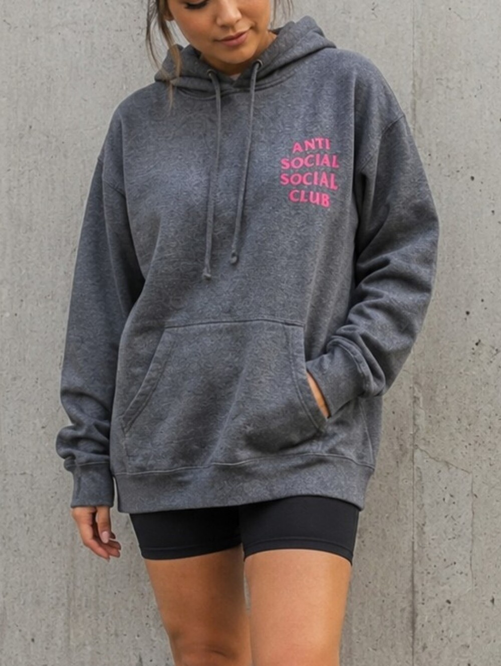 Anti Social Social Club Hoodie Hot Pink Logo Pullover Size Small Streetwear